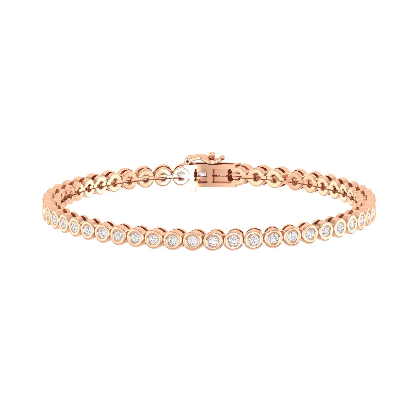 Monic - Diamond Tennis Bracelet - Rose Gold - Superior Stirling