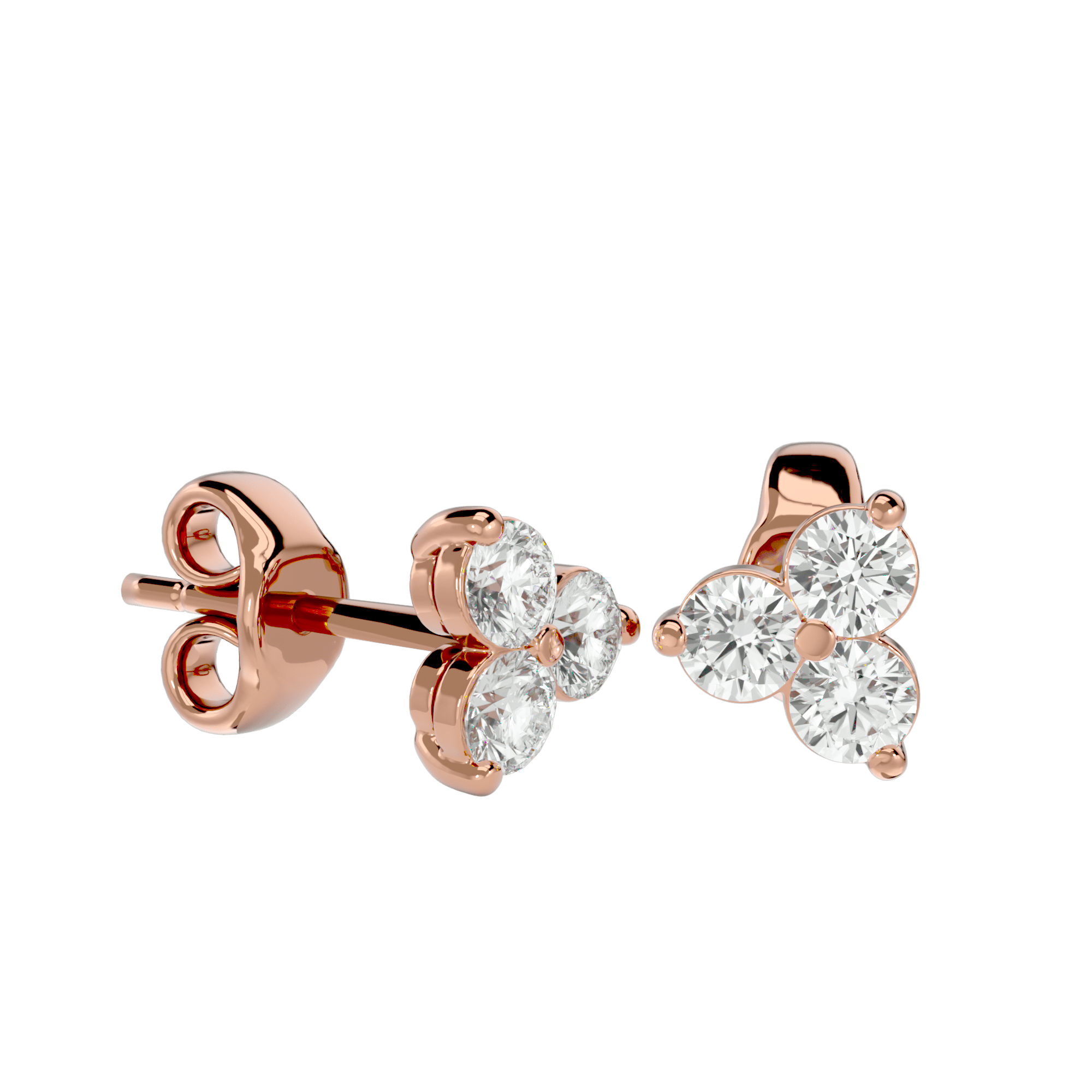 Neta - Diamond Earrings - Rose Gold - Superior Stirling