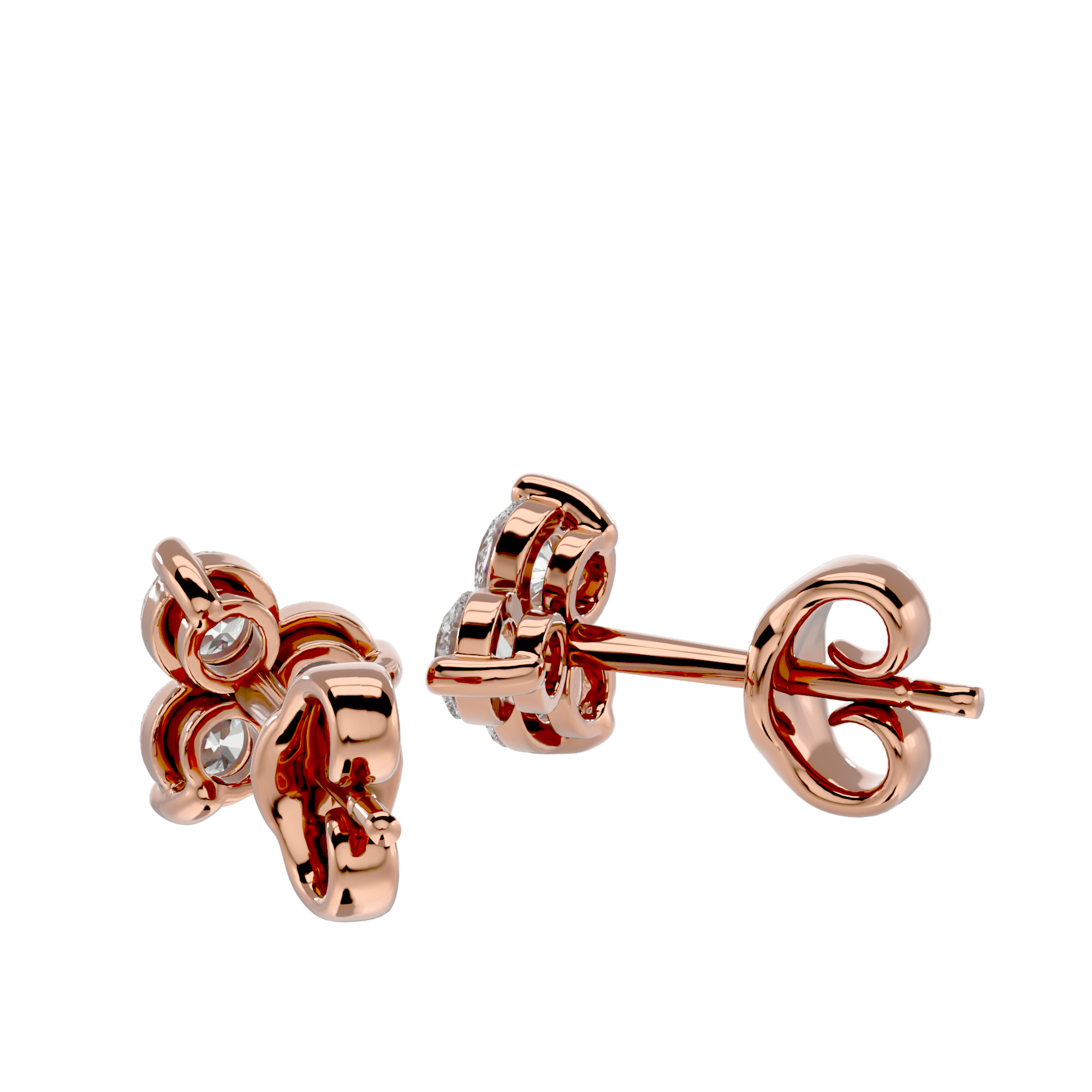 Neta - Diamond Earrings - Rose Gold - Superior Stirling