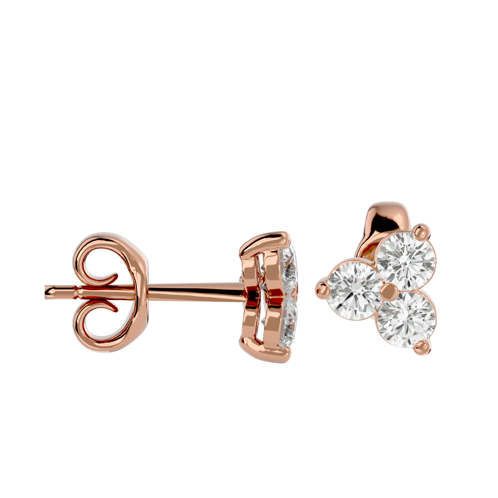 Neta - Diamond Earrings - Rose Gold - Superior Stirling