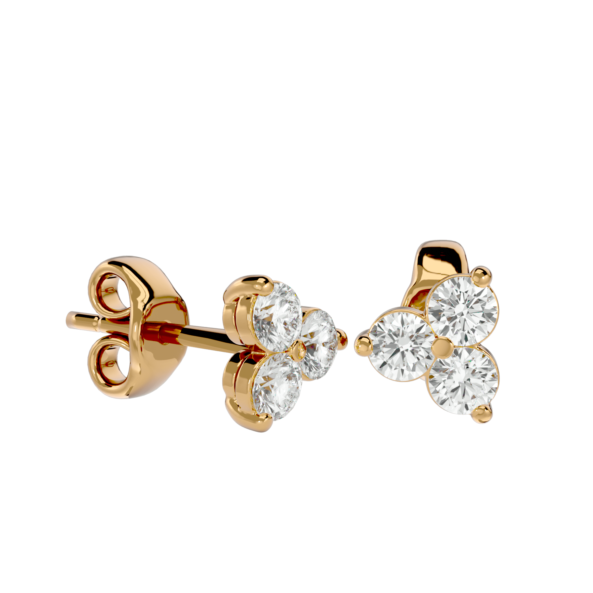 Neta - Diamond Earrings - Yellow Gold - Superior Stirling