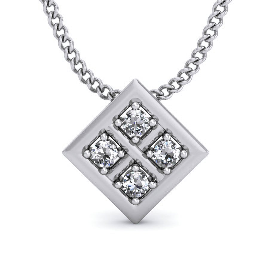 Parietal - Diamond Pendant - White Gold - Superior Stirling