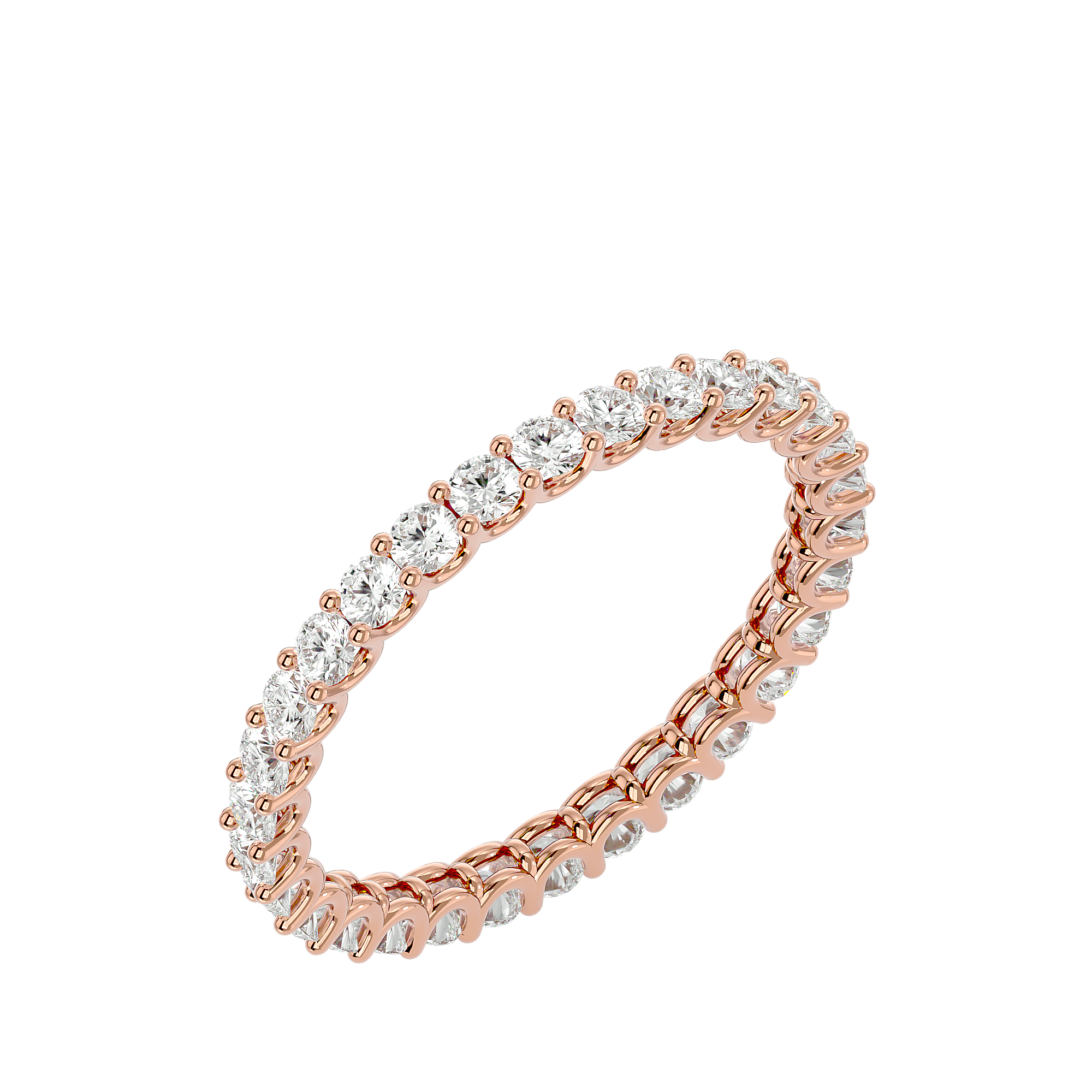 Parsal - Diamond Eternity Ring - Rose Gold - Superior Stirling