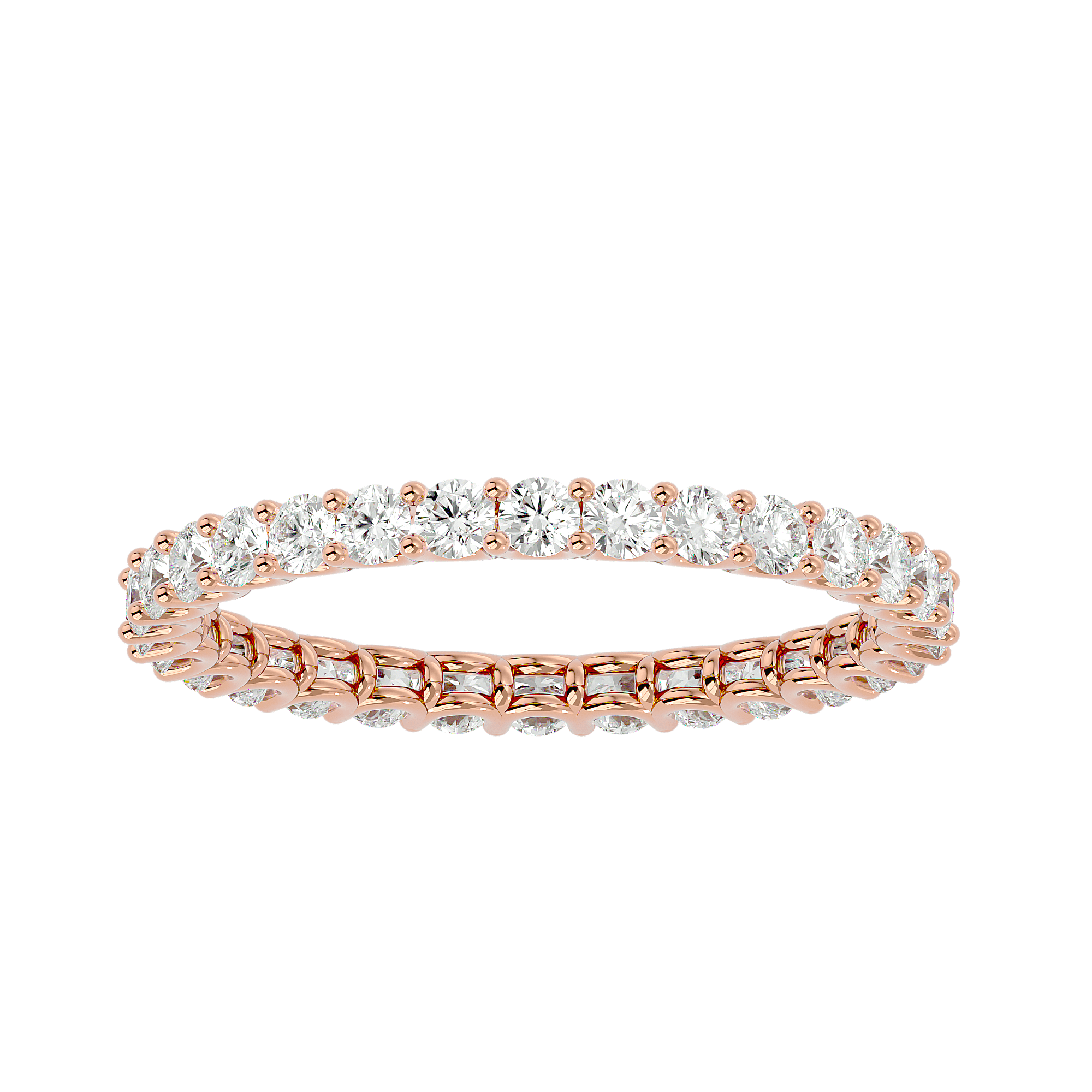 Parsal - Diamond Eternity Ring - Rose Gold - Superior Stirling