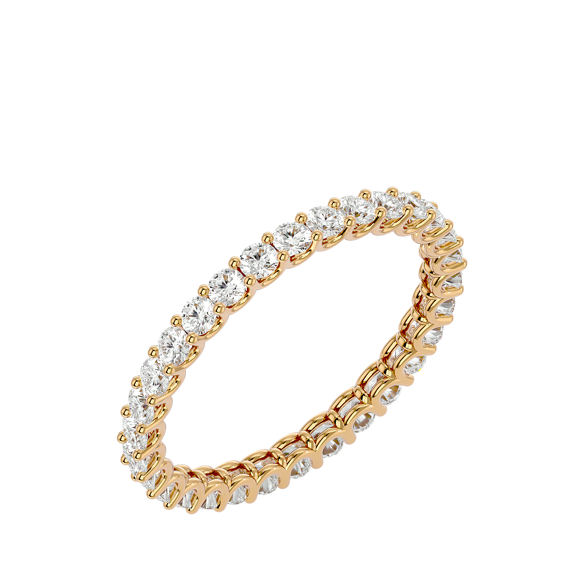 Parsal - Diamond Eternity Ring - Yellow Gold - Superior Stirling