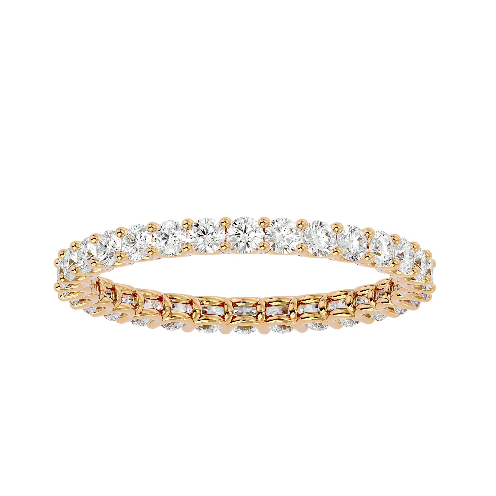 Parsal - Diamond Eternity Ring - Yellow Gold - Superior Stirling