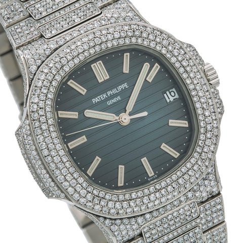 Patek Phillipe Nautilus 5711 Blue Dial with Diamond Pave Set - Superior Stirling