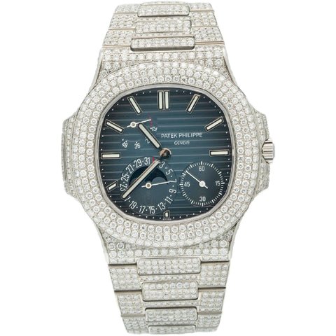 Patek Phillipe Nautilus 5712/1A Blue Dial with Diamond Pave Set - Superior Stirling