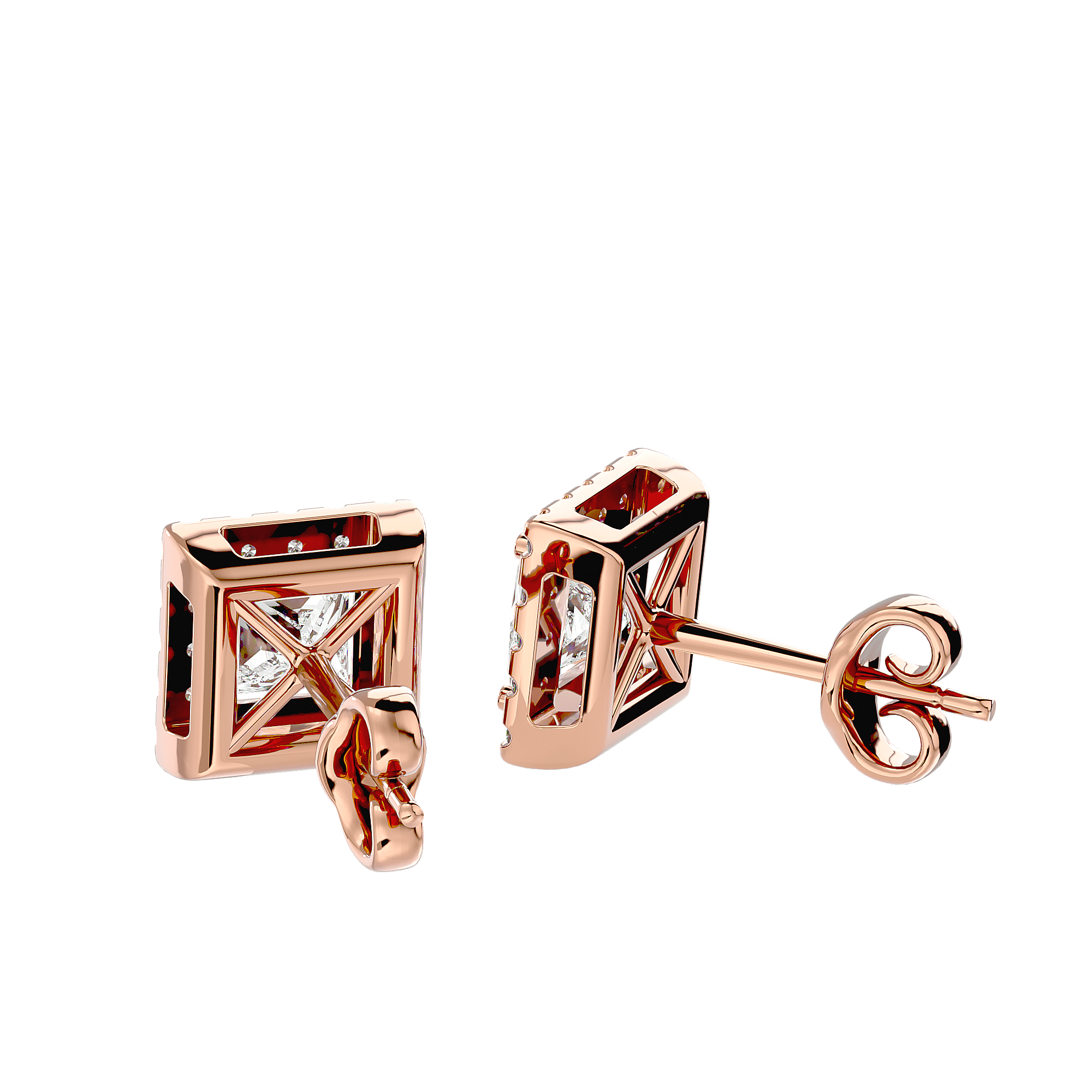 Praslin - Diamond Earrings - Rose Gold - Superior Stirling