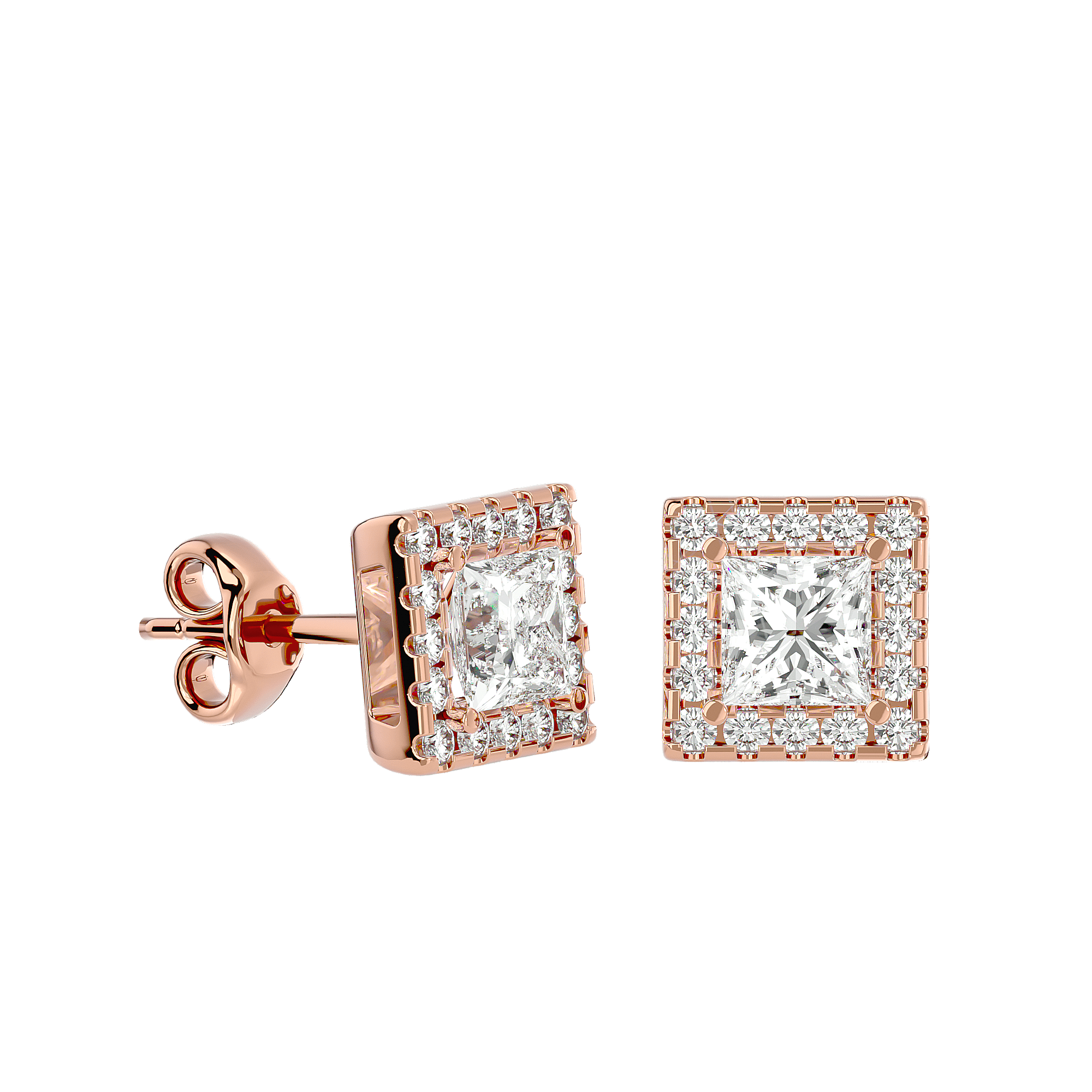 Praslin - Diamond Earrings - Rose Gold - Superior Stirling