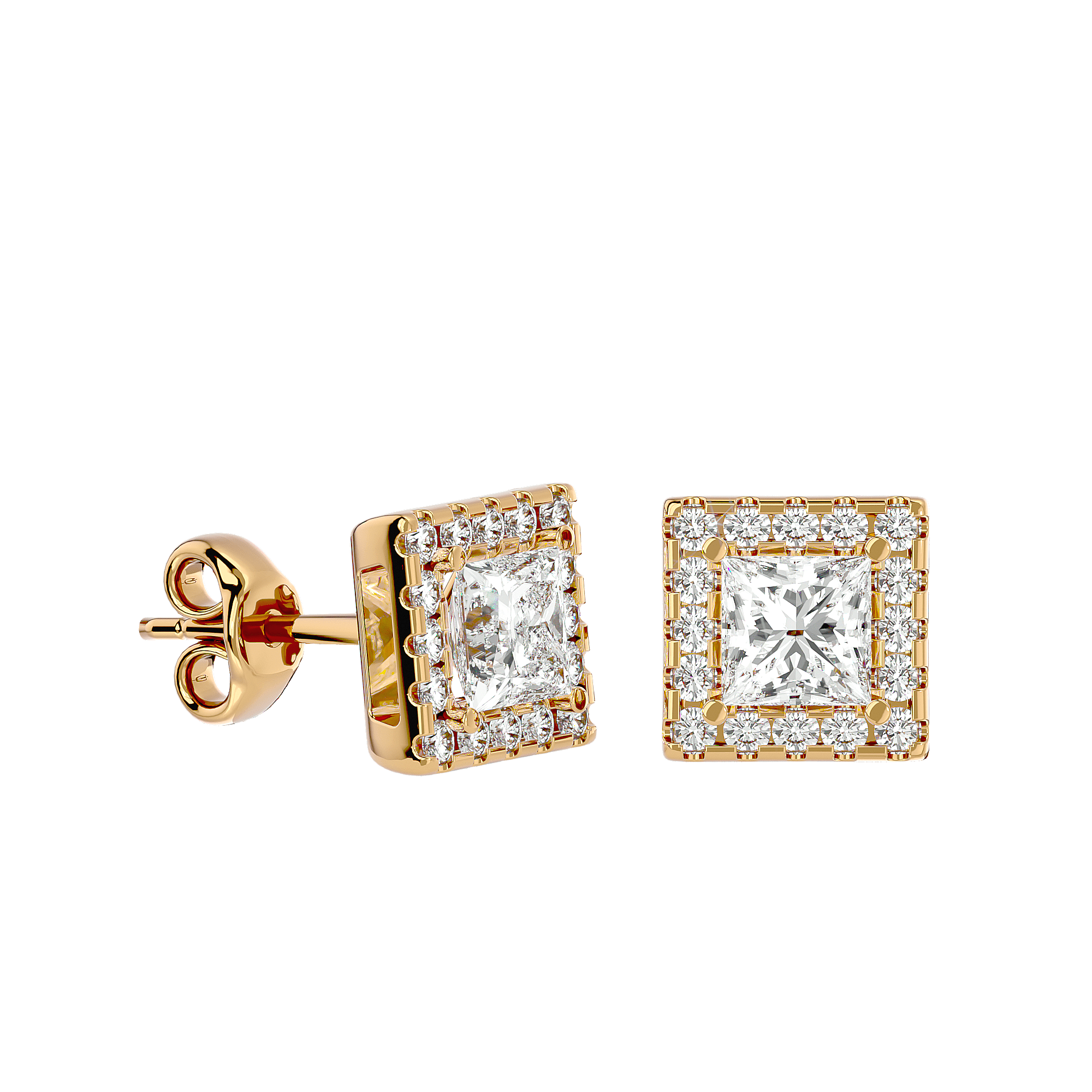 Praslin - Diamond Earrings - Yellow Gold - Superior Stirling