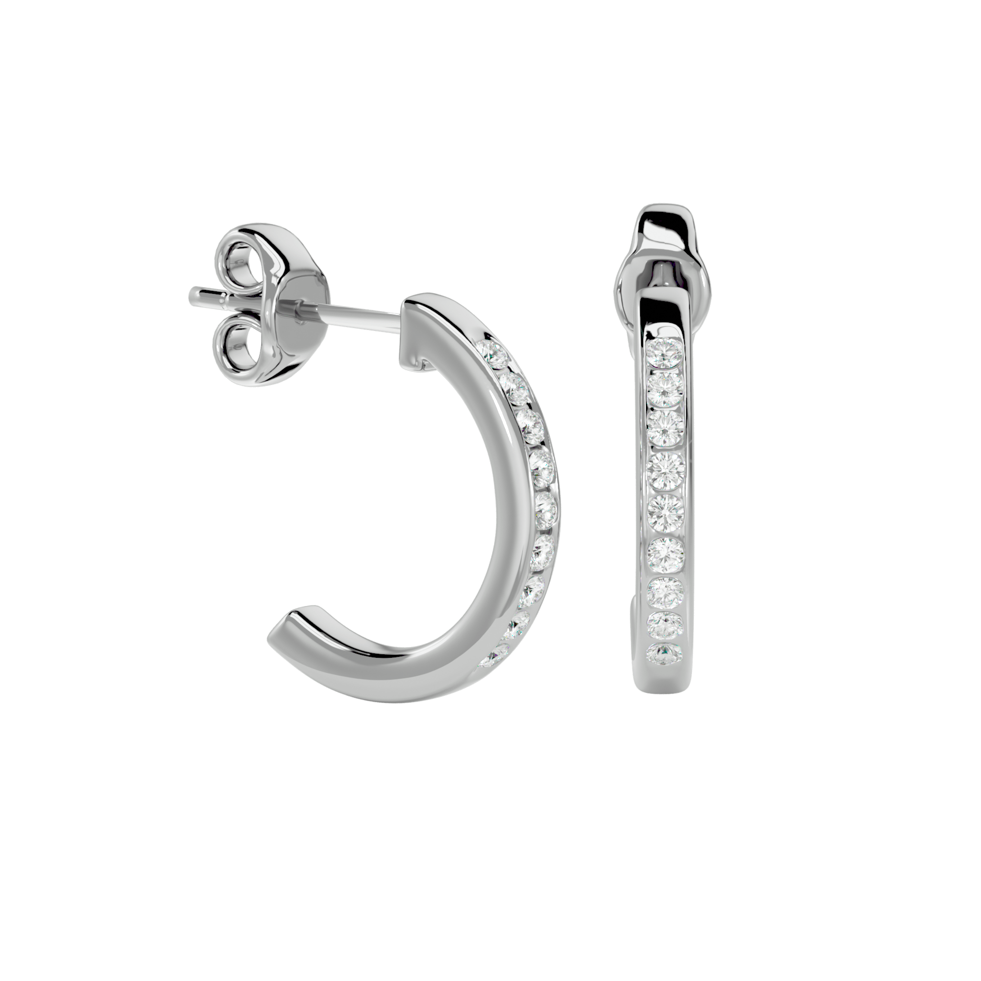 Primer - Diamond Earrings - White Gold - Superior Stirling