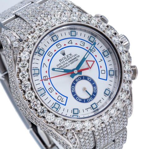 Rolex Yacht - Master II 116680 White Dial with Diamond Pave Set Bracelet and Bezel - Superior Stirling