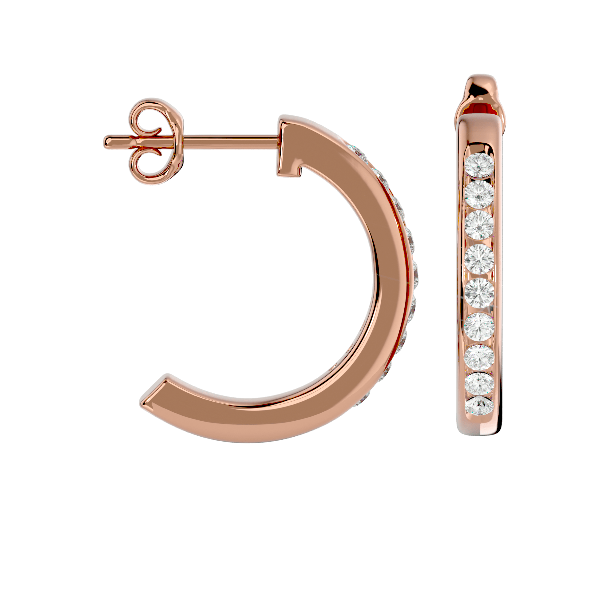 Siren - Diamond Earrings - Rose Gold - Superior Stirling