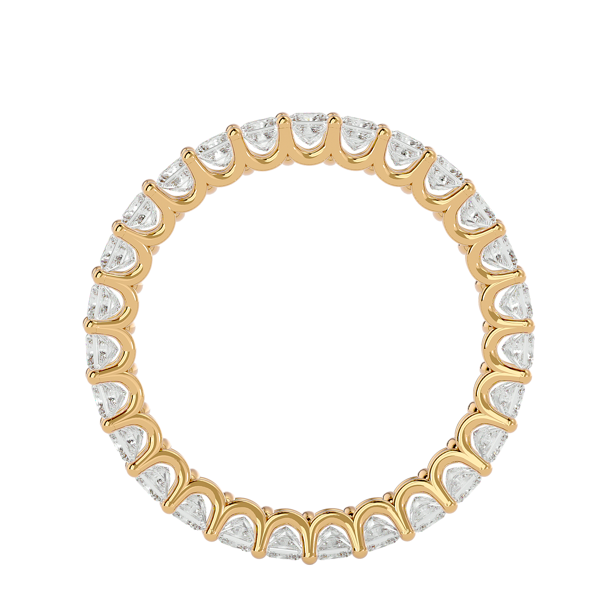 Soletos - Diamond Eternity Ring - Yellow Gold - Superior Stirling