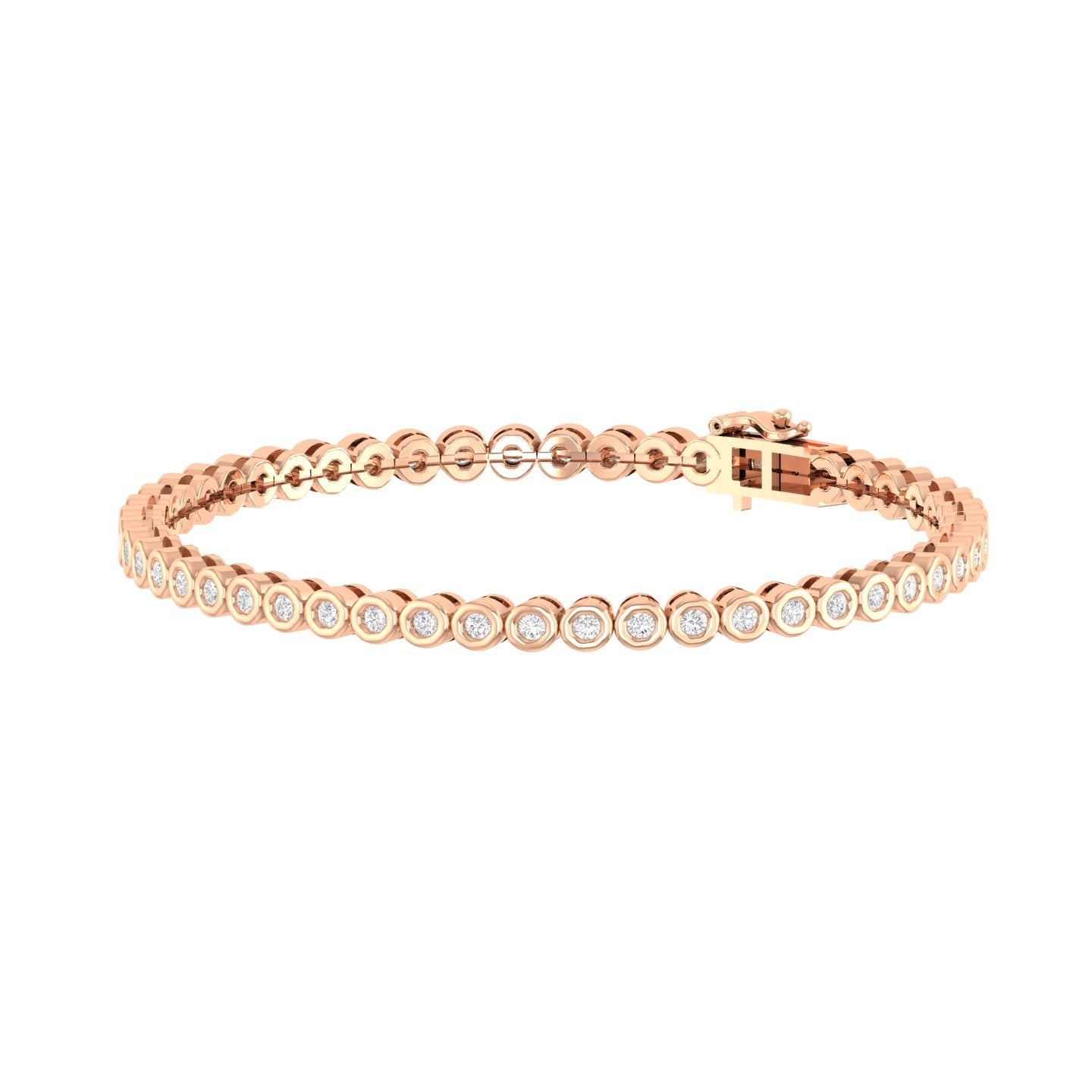 Torin - Diamond Tennis Bracelet - Rose Gold - Superior Stirling