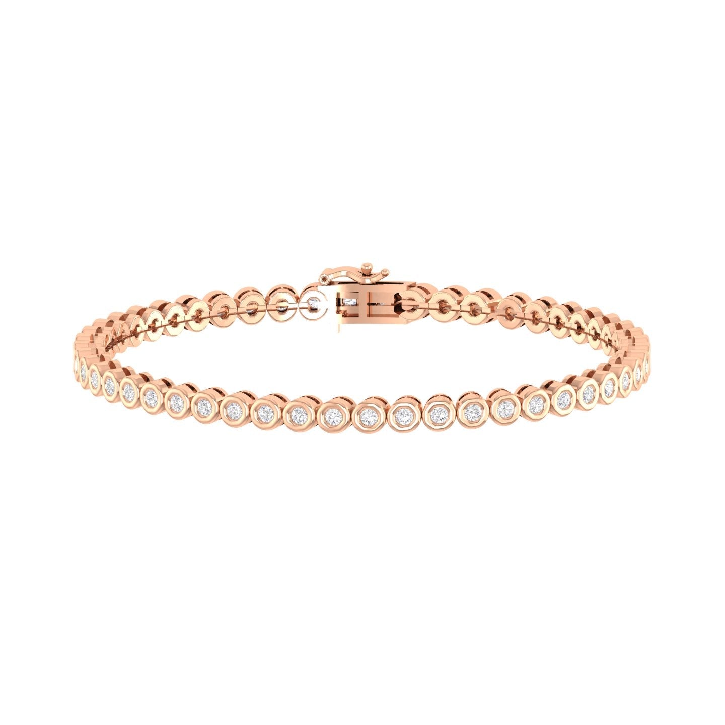 Torin - Diamond Tennis Bracelet - Rose Gold - Superior Stirling