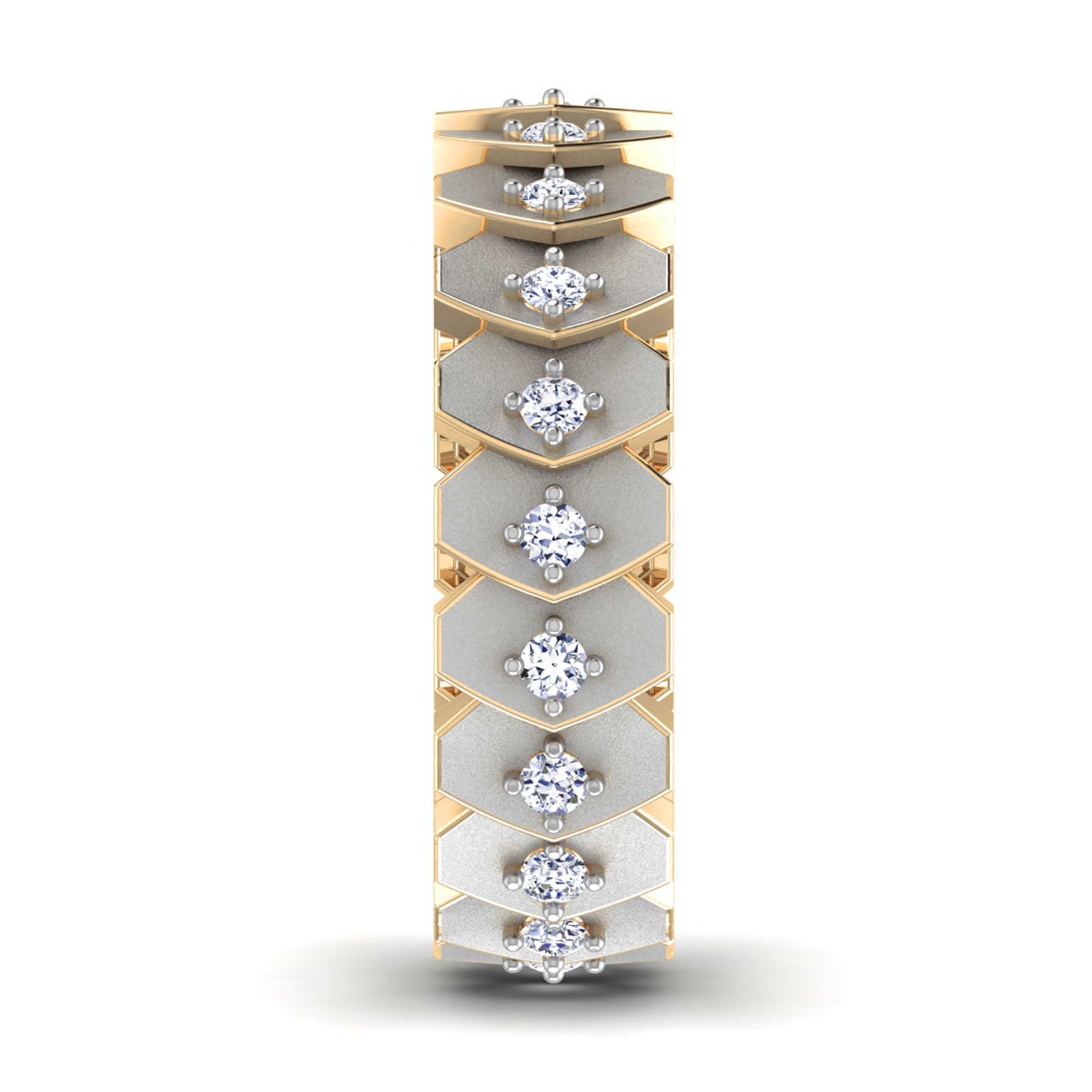 Treis - Diamond Ring - Yellow Gold - Superior Stirling