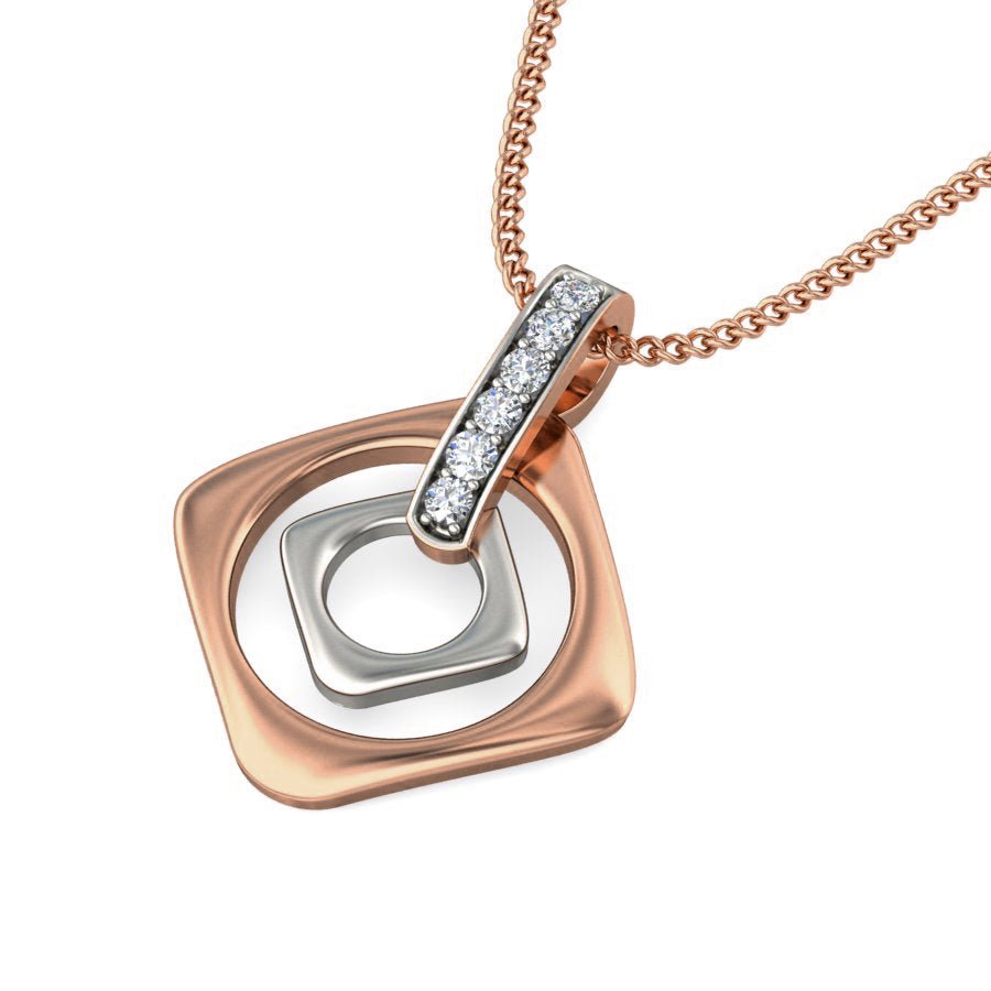 Vannes - Diamond Pendant - Rose Gold - Superior Stirling