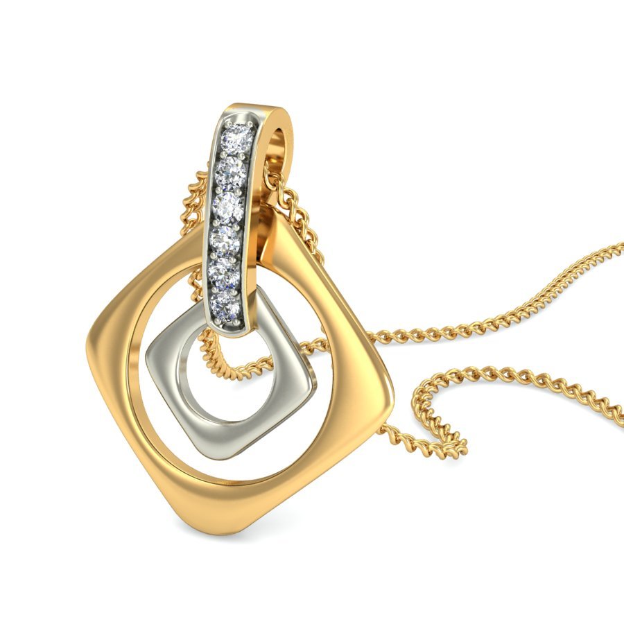 Vannes - Diamond Pendant - Yellow Gold - Superior Stirling