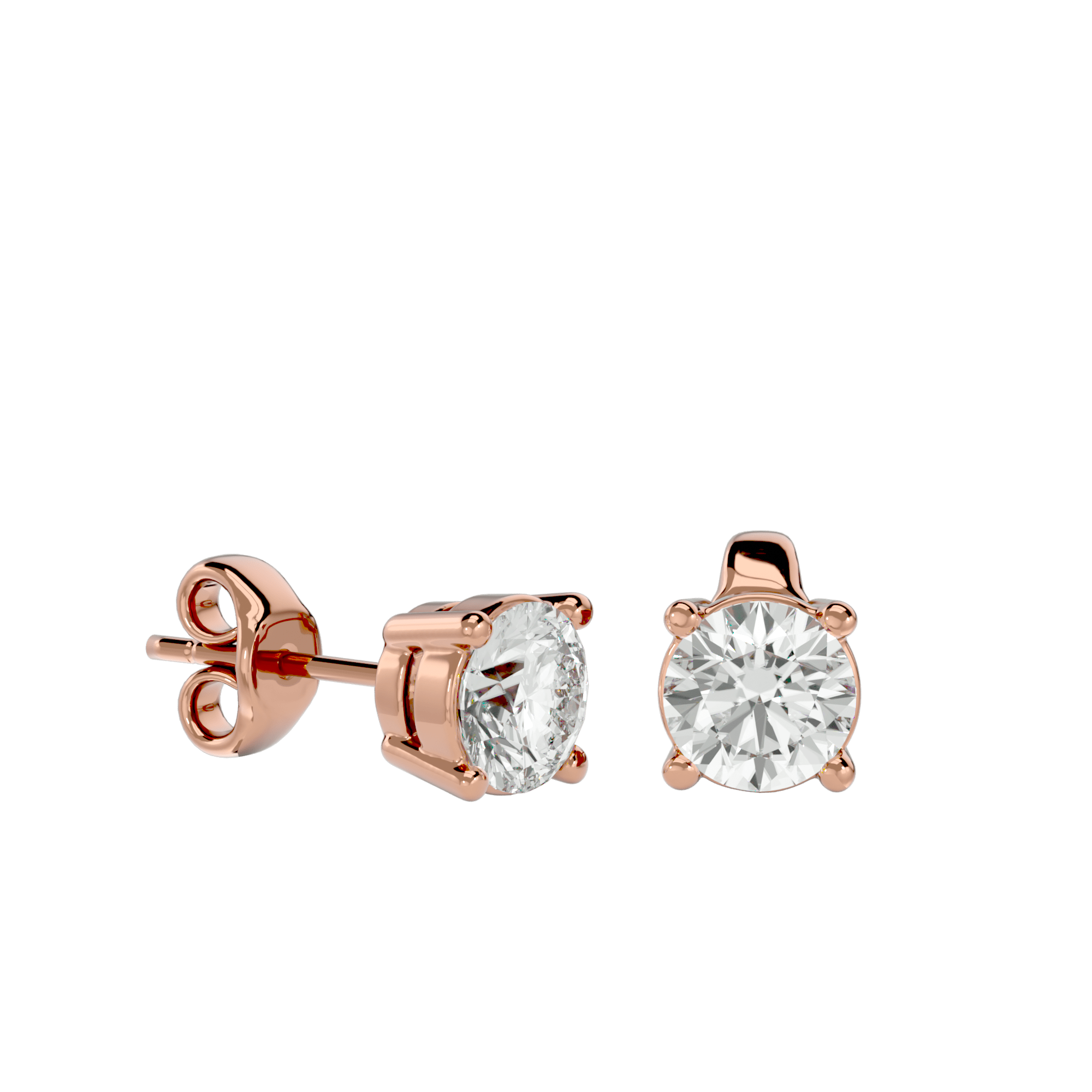 Vicental - Diamond Earrings - Rose Gold - Superior Stirling