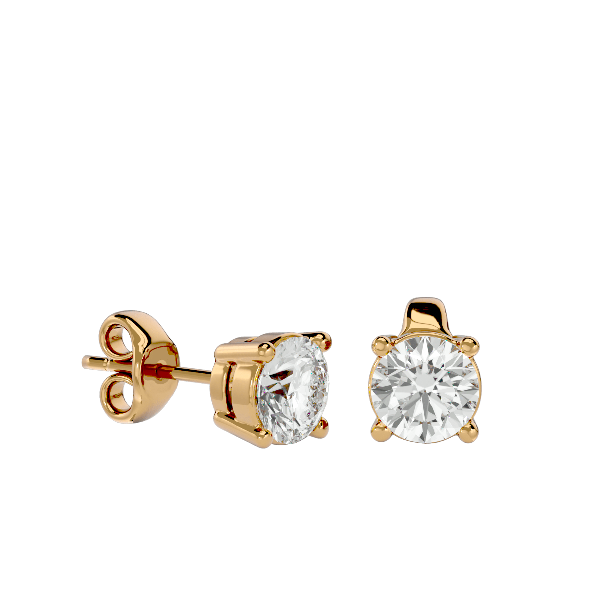 Vicental - Diamond Earrings - Yellow Gold - Superior Stirling