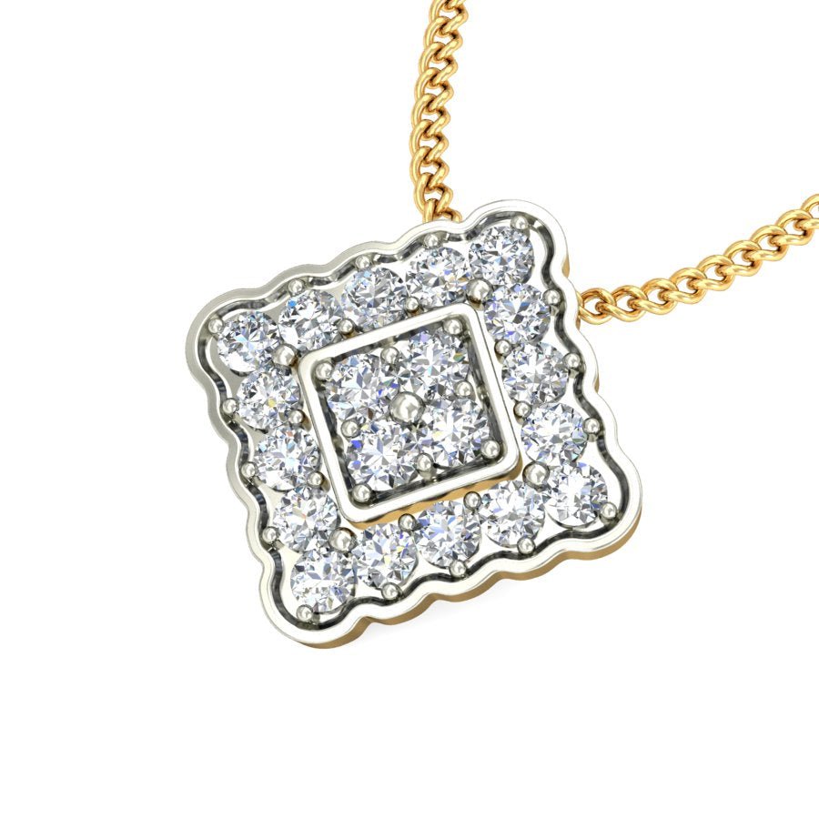 Yoselin - Diamond Pendant - Yellow Gold - Superior Stirling